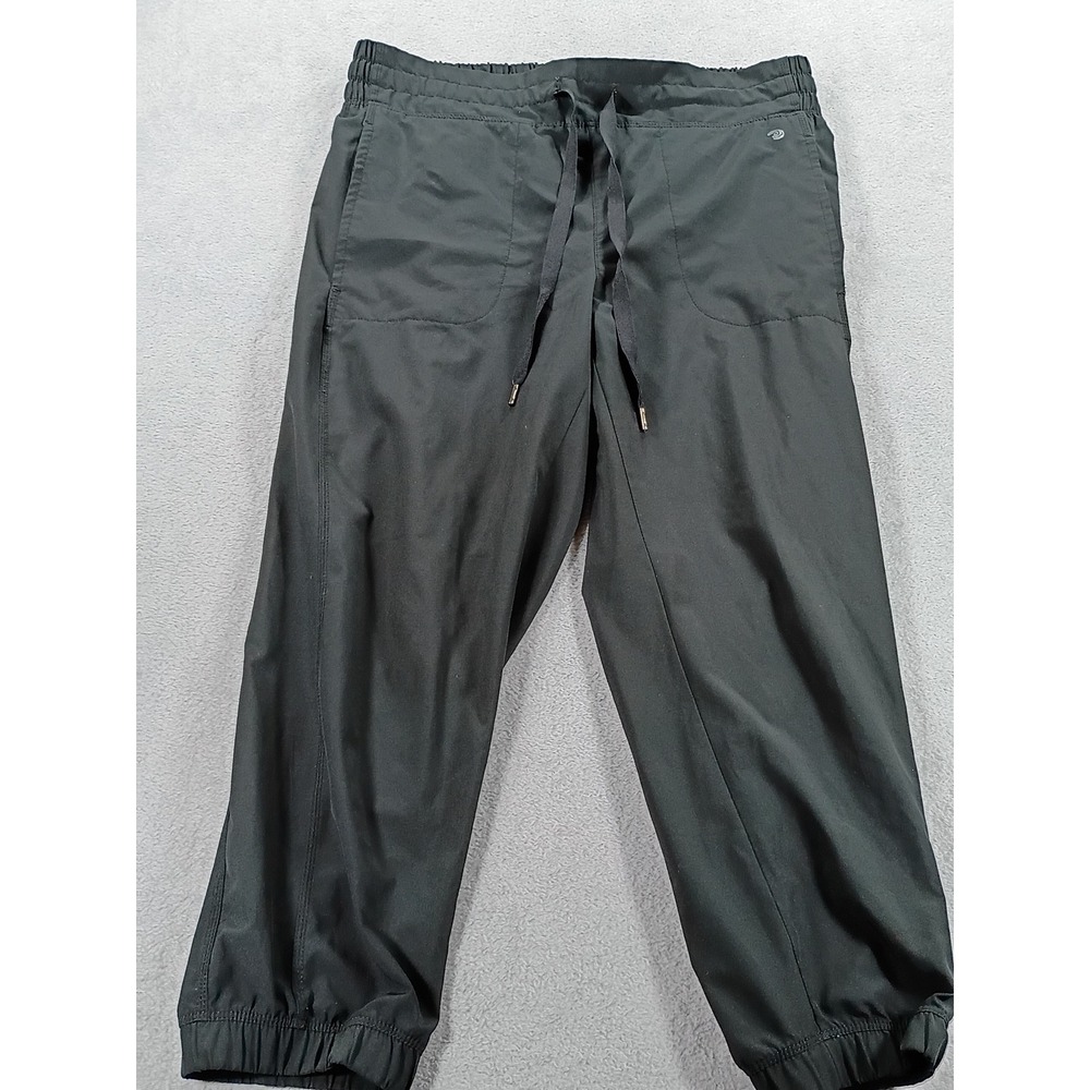 Danskin Womens Active Jogger Pants Black Medium Elastic Waist Drawstring